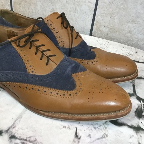 Samuel Wndsor Shoes Mens Size 12 Classic Wingtip Oxfords Lace Up Leather - Picture 9 of 14